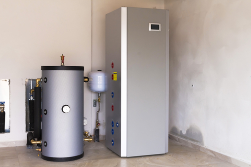 heat pump air – water in the boiler room